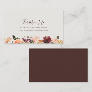 Carte D'accompagnement Floral Orange Bourgogne   Site Mariage beige