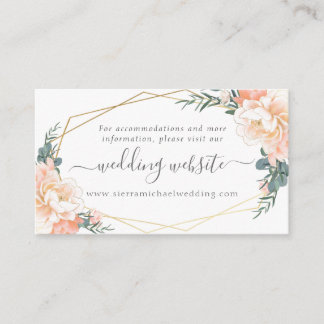 Carte D'accompagnement Floral Peach Cream Gold Dusty Blue Mariage Website