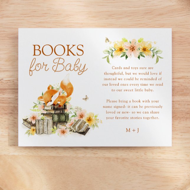 Carte D'accompagnement Floral Storybook Fox Baby Douche Demande de réserv (Créateur téléchargé)