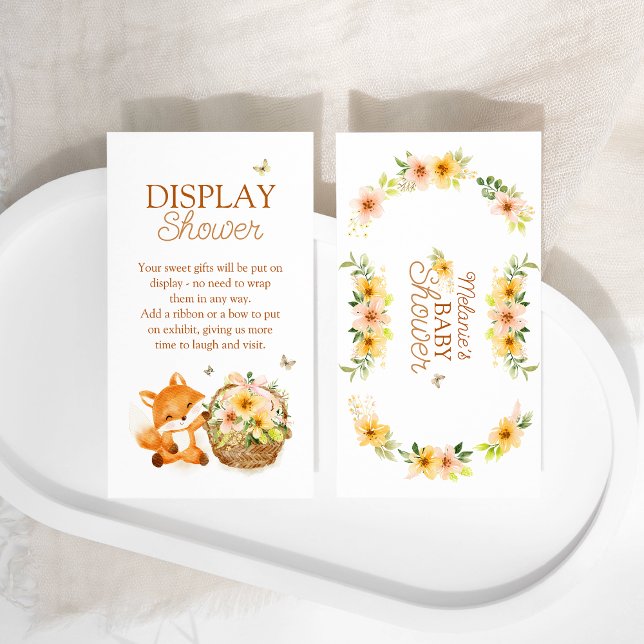 Carte D'accompagnement Floral Storybook Fox Baby shower Display douche (Créateur téléchargé)