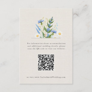Carte d'accompagnement florale bleue Daisy d'été b