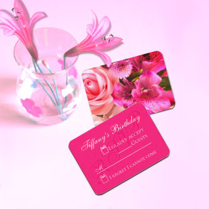 Carte d'accompagnement Florales Fuchsia