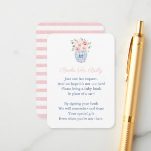Carte D'accompagnement Florales Roses Chinoiserie Apporter Un Baby shower
