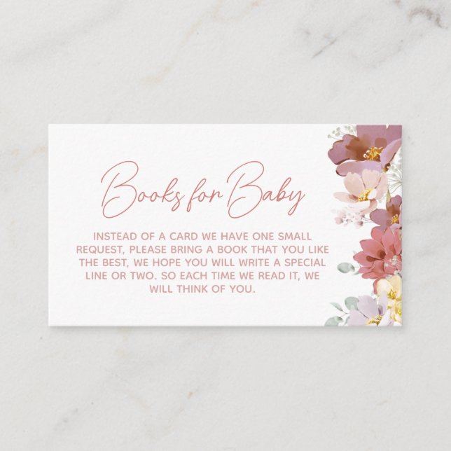 Carte D'accompagnement Florals Baby Bloom Baby showers Livres pour bébé (Devant)