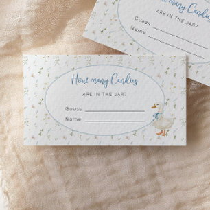 Carte D'accompagnement Flore d'oie sotte Combien de Baby showers de bonbo