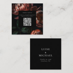 Carte D'accompagnement Flore Moody foncé Mariage RSVP QR Code