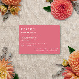 Carte D'accompagnement Flou Floral Élégant Moderne Mariage Été Automne