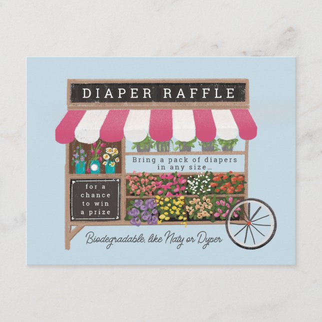Carte D'accompagnement Flower Cart Marché de l’agriculteur Baby Diaper Ra (Devant)