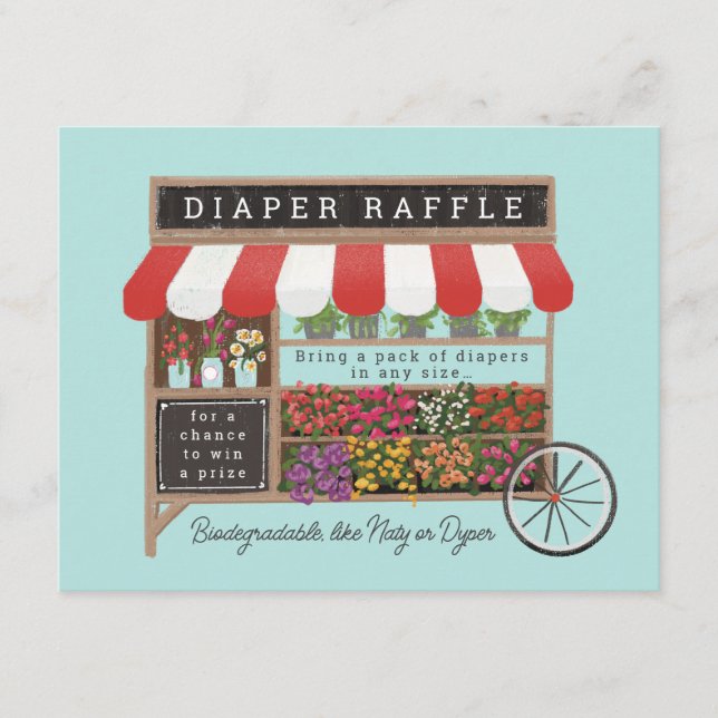 Carte D'accompagnement Flower Cart Marché de l’agriculteur Baby Diaper Ra (Devant)