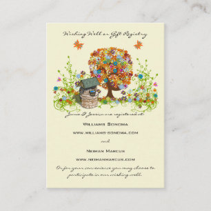 Carte D'accompagnement Flower Tree Wishing Well, site Web & Registre de c