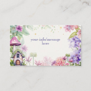 Carte D'accompagnement Flutter et tourbillon Fairy garden aquarelle anniv