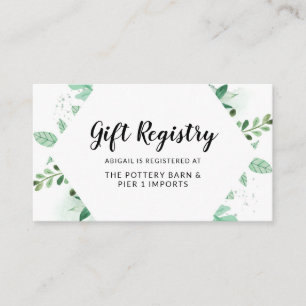 Carte D'accompagnement Foliage frais Botanique encadré Chic Cadeau Regist