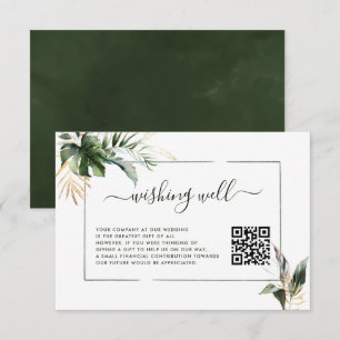 Carte D'accompagnement Foliage tropique - Voile verte avec code QR