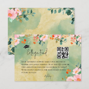 Carte D'accompagnement Fond botanique floral rose marron pour la remise d