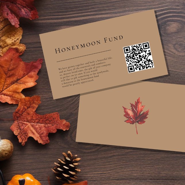 Carte D'accompagnement Fonds de lune de miel Mariage de feutre de automne (Créateur téléchargé)