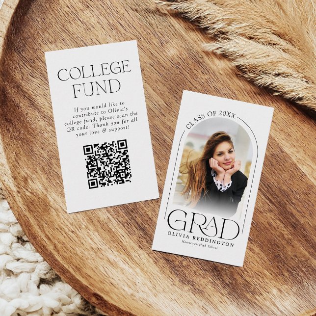 Carte D'accompagnement Fonds du Collège QR Code Graduation Photo (Créateur téléchargé)