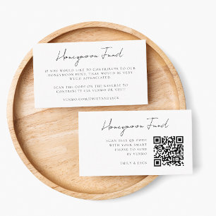 Carte D'accompagnement Fonds Lune de Miel Code QR Mariage Registre Cadeau