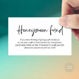 Carte D'accompagnement Fonds pour lune de miel mariage, Cadeaux de mariag
