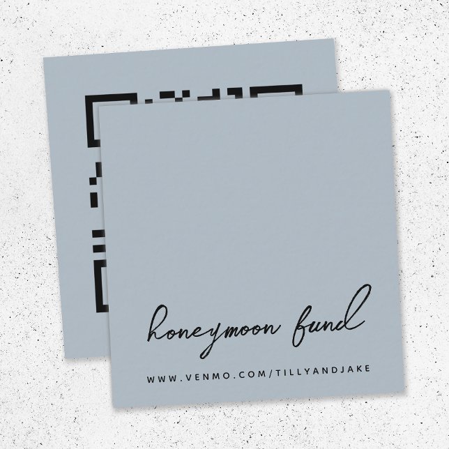 Carte D'accompagnement Fonds pour lune de miel | QR Code moderne Mariage  (Créateur téléchargé)