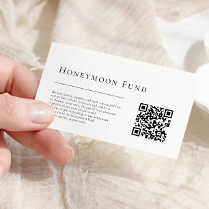 Carte D'accompagnement Fonds simple moderne Mariage QR Code Lune de miel