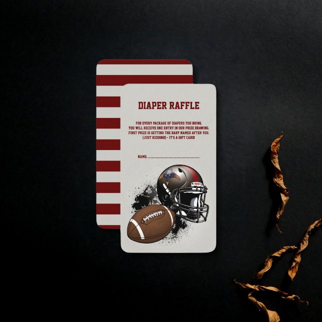 Carte D'accompagnement Football américain Baby shower rouge et noir (Créateur téléchargé)
