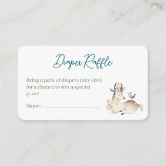 Carte D'accompagnement Forest Animal Woodland Baby Shower Diaper Raffle
