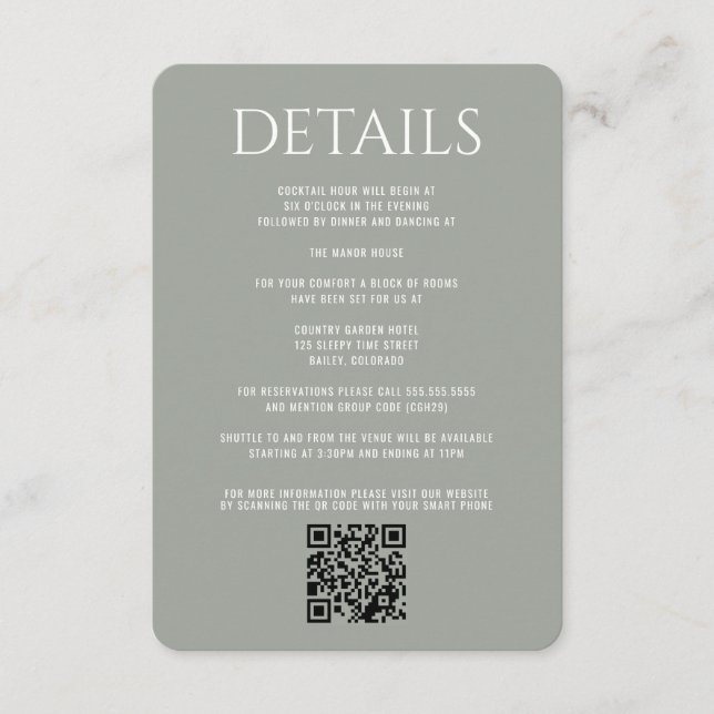 Carte D'accompagnement Forest Meadow Wedding (Devant)