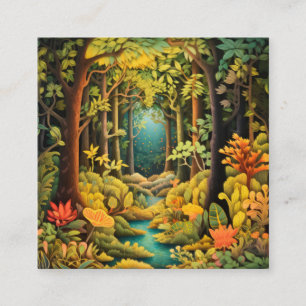 Carte D'accompagnement Forêt de bois - Diorama coupé en papier