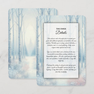 Carte D'accompagnement Forêt de bouleaux bleus givrés pour mariage