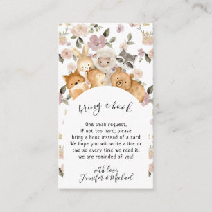 Carte D'accompagnement Forêt de fleurs botaniques Bébé animal Apportez un