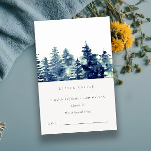 Carte D'accompagnement Forêt de pins hivernale Baby Shower Tirage au sort