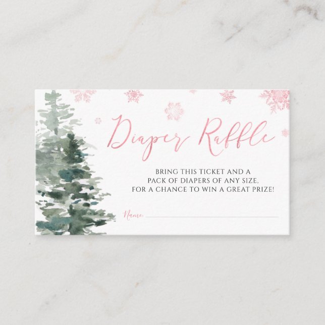 Carte D'accompagnement Forêt d'hiver rose Il fait froid hors couche (Devant)