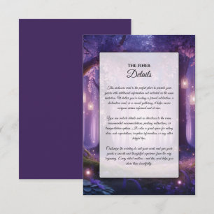 Carte D'accompagnement Forêt Enchantée de Violet à Minuit