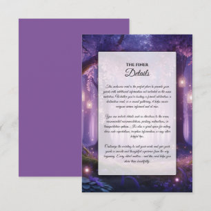 Carte D'accompagnement Forêt Enchantée de Violet à Minuit