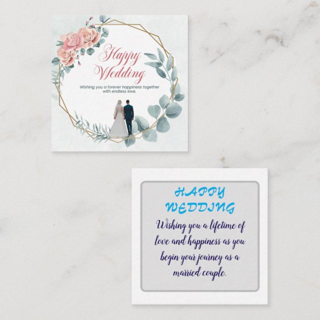 Carte D'accompagnement "Forever Love Mariage Card" (Devant / Derrière)
