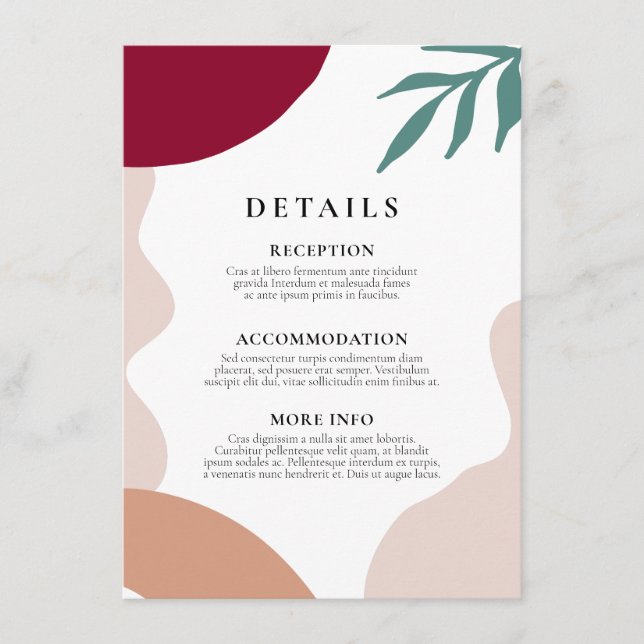 Carte D'accompagnement Formes abstraites modernes Informations sur les in (Devant)