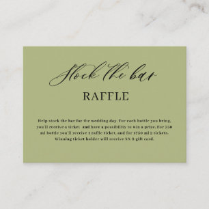 Carte D'accompagnement Fournitures de mariage Olive Verte Script