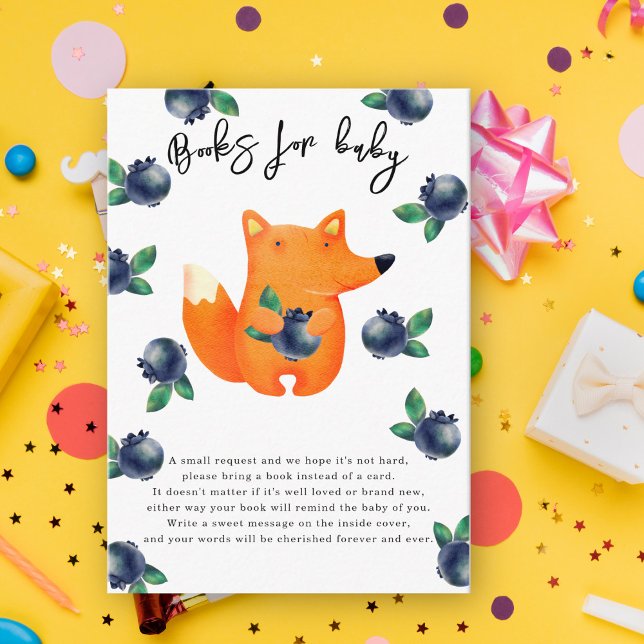 Carte D'accompagnement Fox et bleuets - livres pour bébé (Créateur téléchargé)
