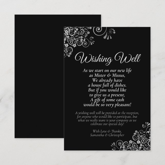 Carte D'accompagnement Fragments d'argent sur le Mariage noir qui veut bi (Devant / Derrière)