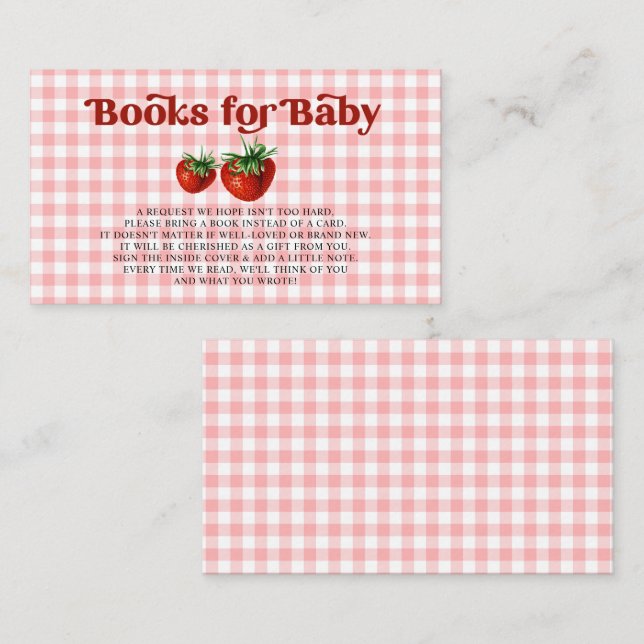 Carte D'accompagnement Fraise Berry Sweet Baby shower Demande de réservat (Devant / Derrière)