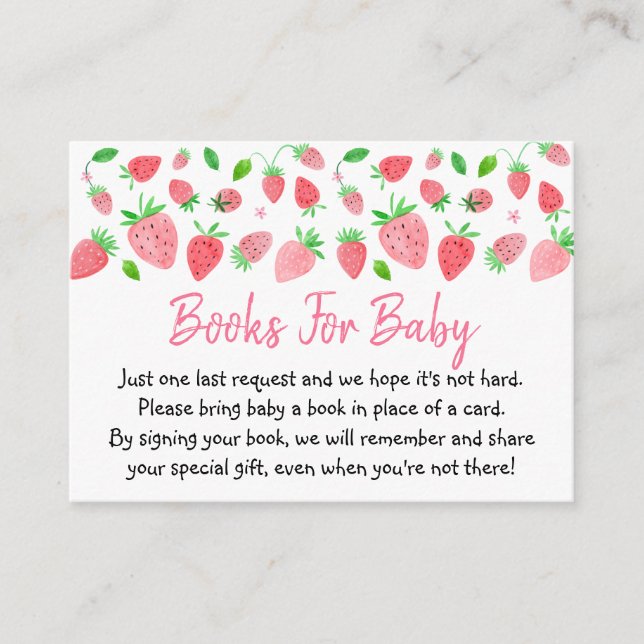 Carte D'accompagnement Fraise Berry Sweet Baby shower Demande de réservat (Devant)