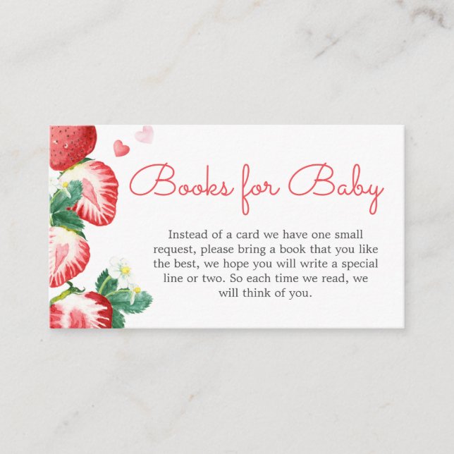Carte D'accompagnement Fraise Berry Sweet Baby shower Livres pour bébé (Devant)