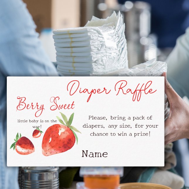 Carte D'accompagnement Fraise Berry Sweet Baby shower rouge Jeu de couche (Créateur téléchargé)