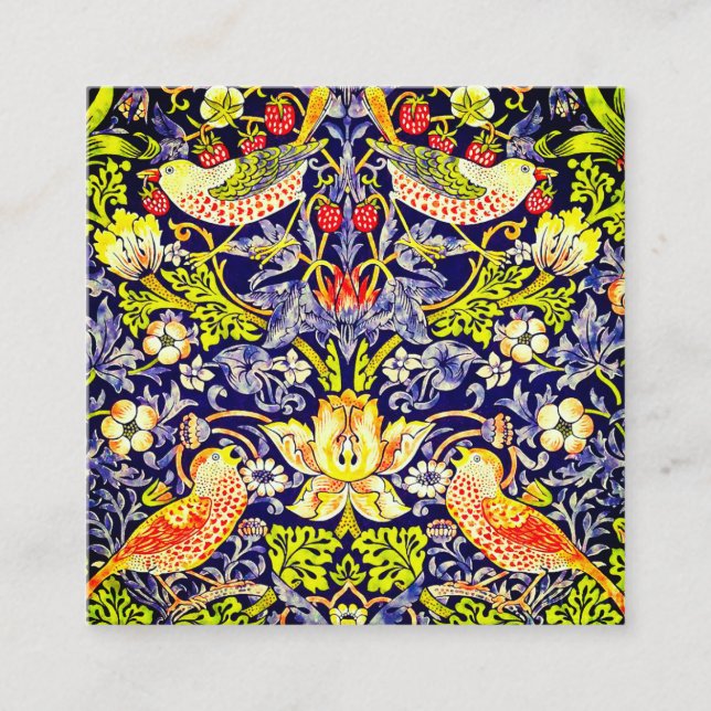 Carte D'accompagnement Fraise Thief Oiseaux William Morris (Devant)