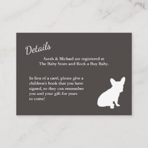 Carte D'accompagnement French Bulldog Theme Party - Baby shower neutre