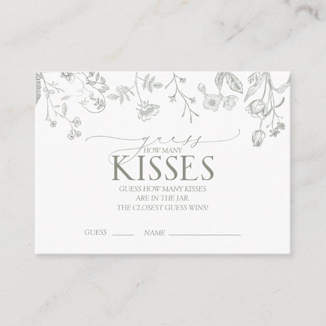 Carte D'accompagnement French Sage Green Victorian Floral Douche Jeu (Devant)