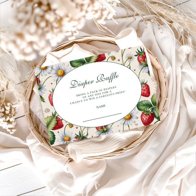 Carte D'accompagnement Fresh Berry Gingham Diapper Raffle (Créateur téléchargé)