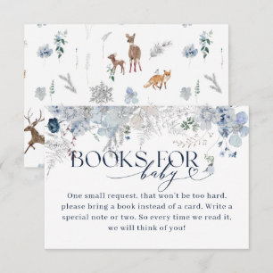Carte D'accompagnement Froid hors hiver Floral Deer Baby shower Books