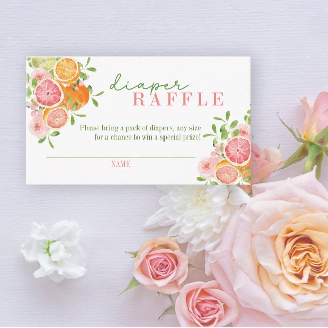 Carte D'accompagnement Fruits et fleurs d'agrumes Raffle de couche (Créateur téléchargé)