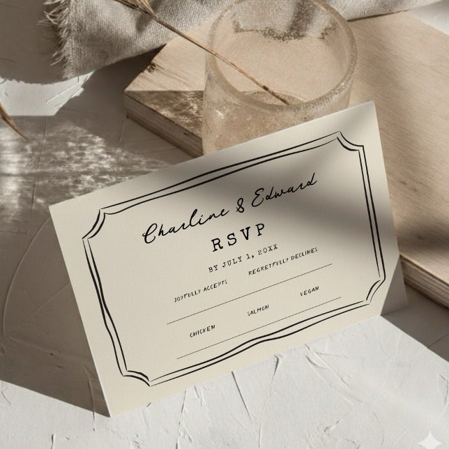 Carte D'accompagnement Funky Drawing Wedding Website | RSVP QR  (Créateur téléchargé)